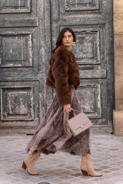 Amber Tulle Skirt Printed Toile de Jouy