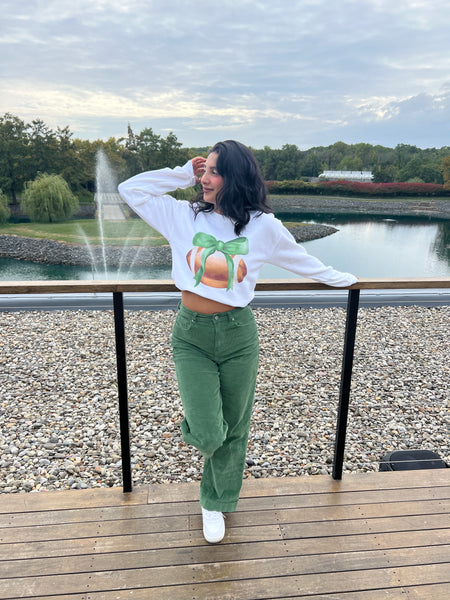 Gia Large Football & Bow Sweatshirt Jets
