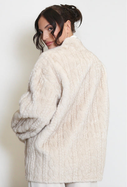 Abigail Faux Fur Cable Coat