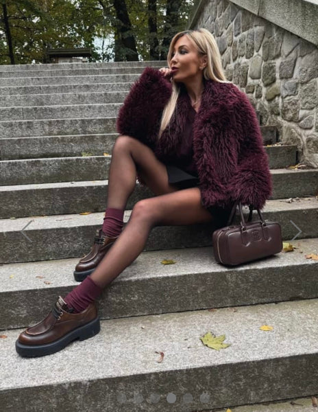 Mia Burgundy Coat