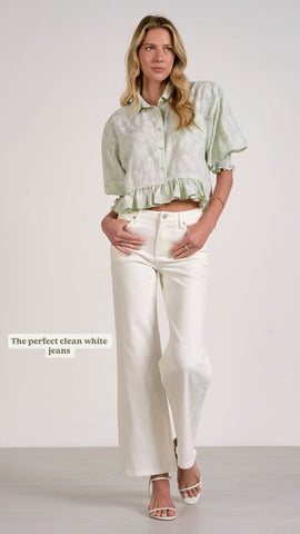 White Track Stripe Pant