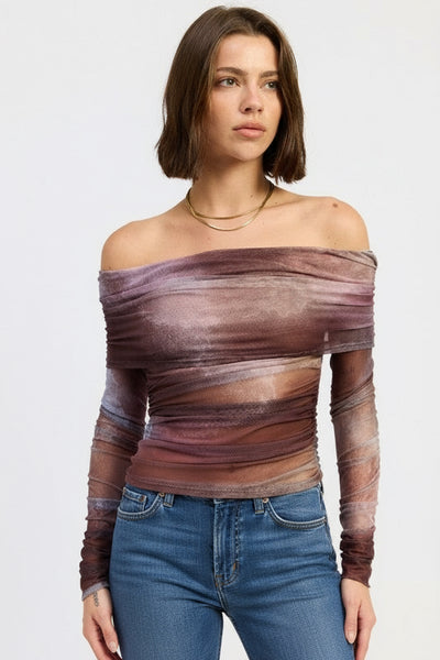 Saea Sheer Off Shoulder Top