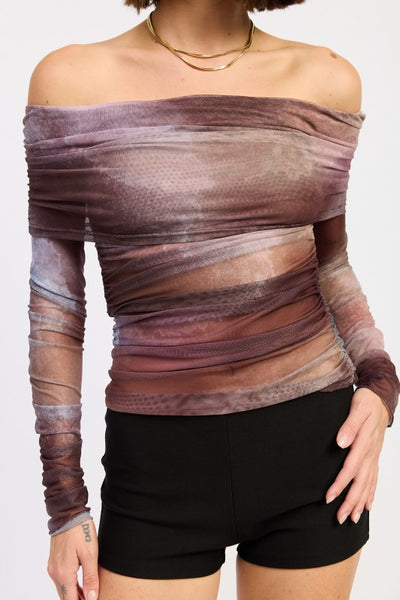 Saea Sheer Off Shoulder Top