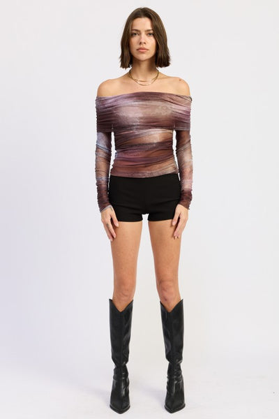 Saea Sheer Off Shoulder Top