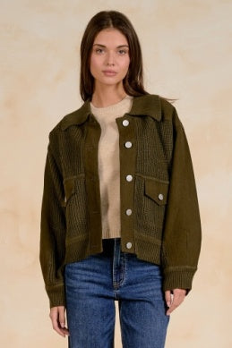 Mixed Media Sweater Coat