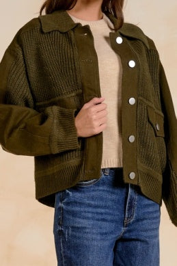 Mixed Media Sweater Coat
