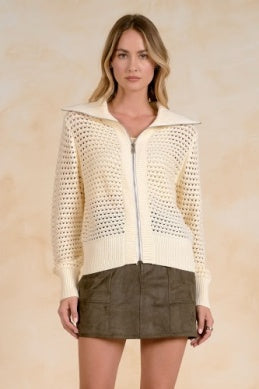 Zip Up Cardigan knit