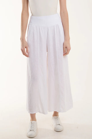 Linen blend wideleg trousers