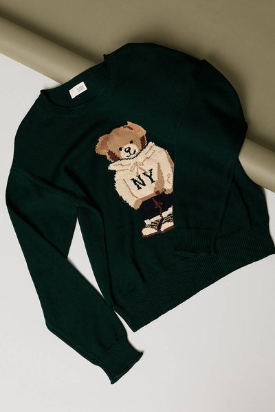 NY Jets Bear Knit Pullover