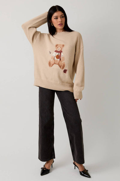 Cozy Teddy Bear Sweater – Oat
