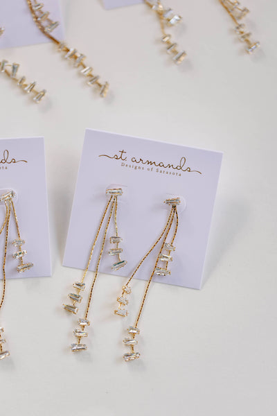 Cascading Diamond Holiday Tassel Statement Earrings