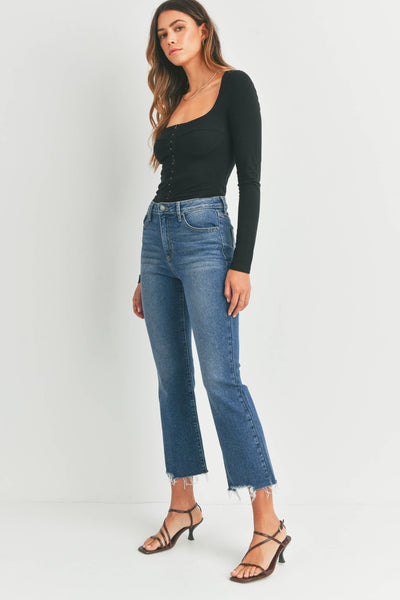 Vintage Cropped Flare Dark Denim