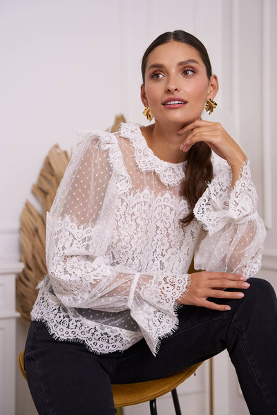 Lace Peter Pan Collar Blouse