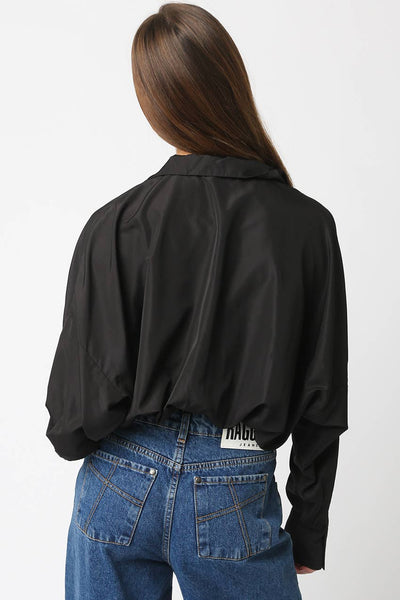 Brooki Collared Bodysuit: Brown