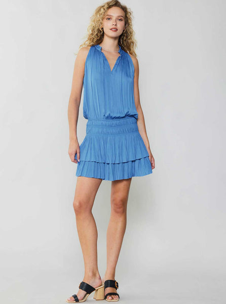 Sleeveless Pleated Dress: Pastel Pink