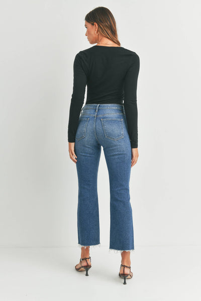 Vintage Cropped Flare Dark Denim