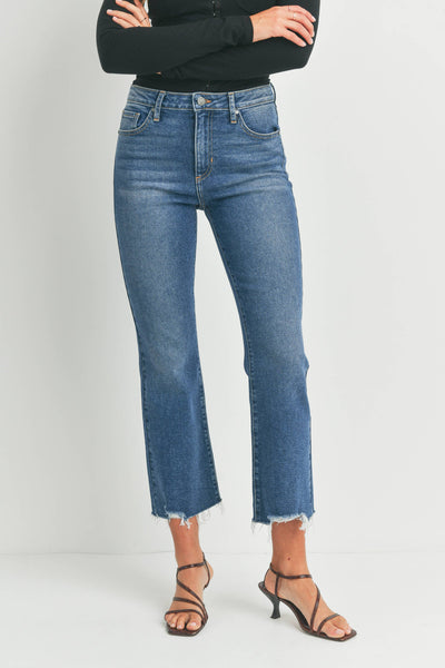 Vintage Cropped Flare Dark Denim