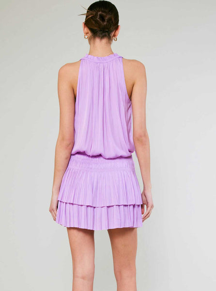 Sleeveless Pleated Dress: Pastel Pink