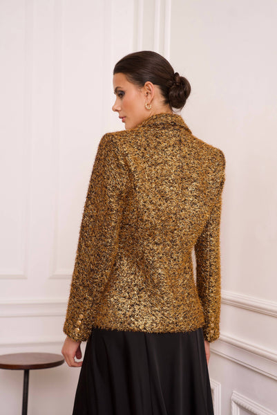 Festive fitted glitter blazer