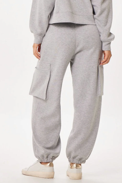 HEATHER GREY CLOUD FLEECE JOGGER W/ SIDE POCKETS