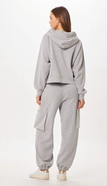 HEATHER GREY CLOUD FLEECE JOGGER W/ SIDE POCKETS