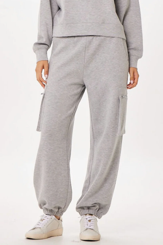 HEATHER GREY CLOUD FLEECE JOGGER W/ SIDE POCKETS