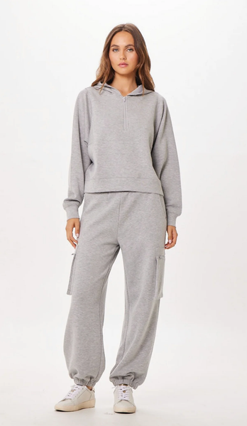 HEATHER GREY CLOUD FLEECE JOGGER W/ SIDE POCKETS